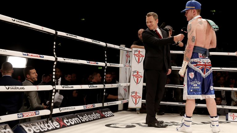 George Groves exchanges words with Carl Froch