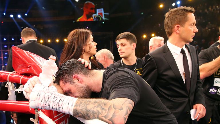 Paul Smith looks dejected after losing to Arthur Abraham in his bid to become a world champion