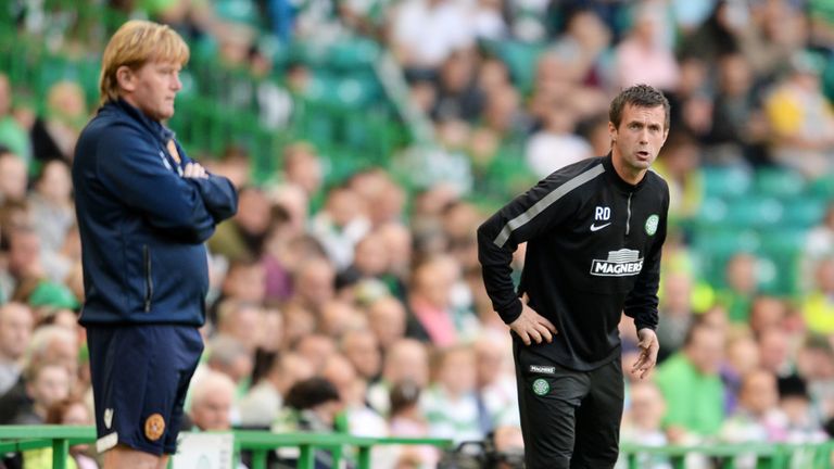 Ronny Deila (r): Frustrated with first-half display