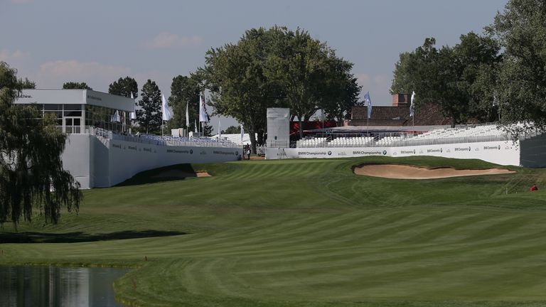 A view up to the 18th hole at Cherry Hills Country Club