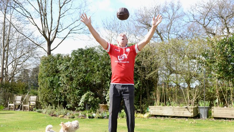 ALDERLEY EDGE, ENGLAND - APRIL 23:  Former England cricketer and television commentator David 'Bumble' Lloyd wearing his Accrington Stanley football shirt 