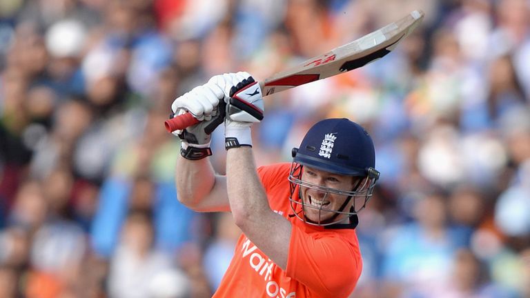 BIRMINGHAM, ENGLAND - SEPTEMBER 07:  Eoin Morgan of England bats during the NatWest International T20 between England and India at Edgbaston on September 7