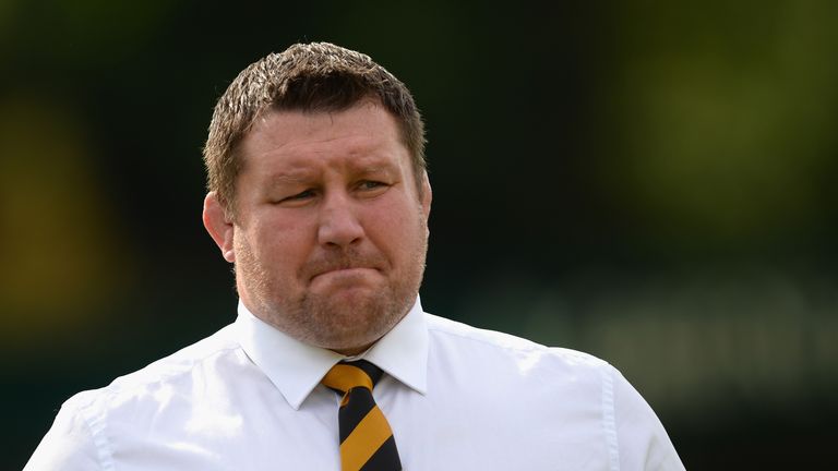 Wasps director of rugby Dai Young looks on during the Aviva Premiership match against Newcastle