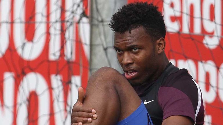England's forward Daniel Sturridge is pictured during a team training session at St George's Park in central 