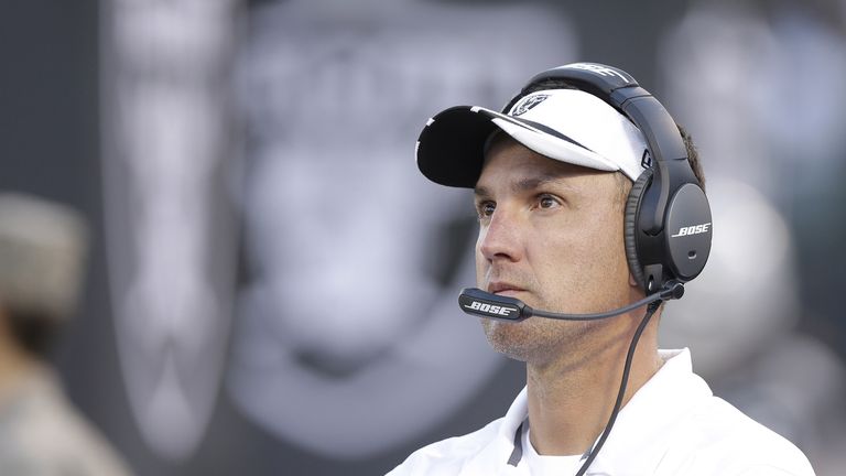 Head coach Dennis Allen of the Oakland Raiders  