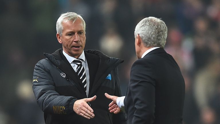 Mark Hughes saw Stoke beat Alan Pardew's Newcastle side