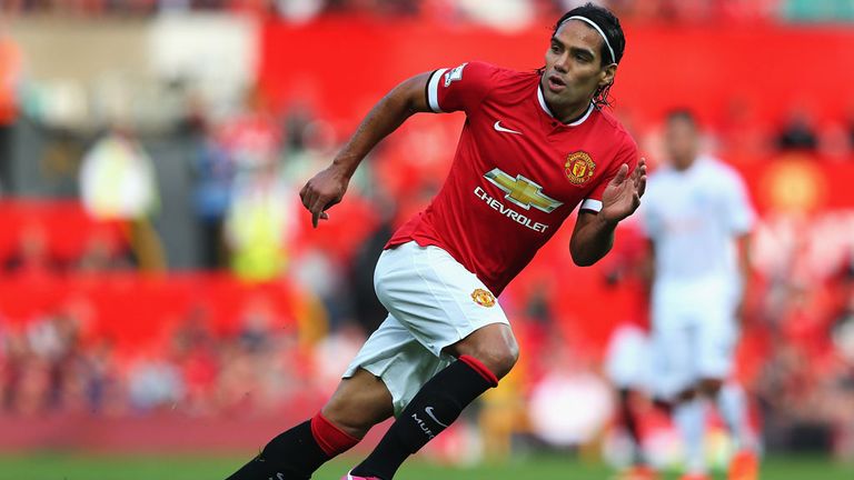 Radamel Falcao during his Manchester United debut against QPR on Sunday