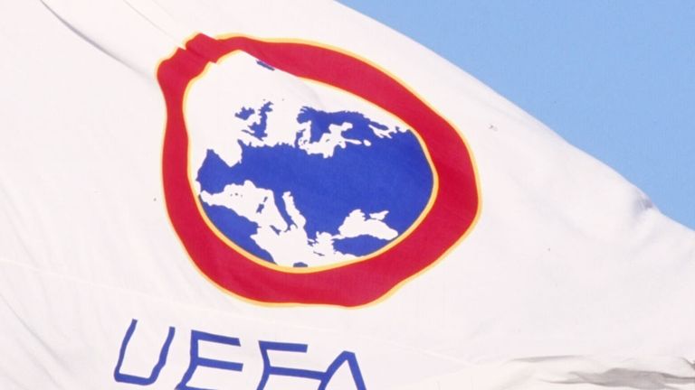 UEFA flag in Geneva