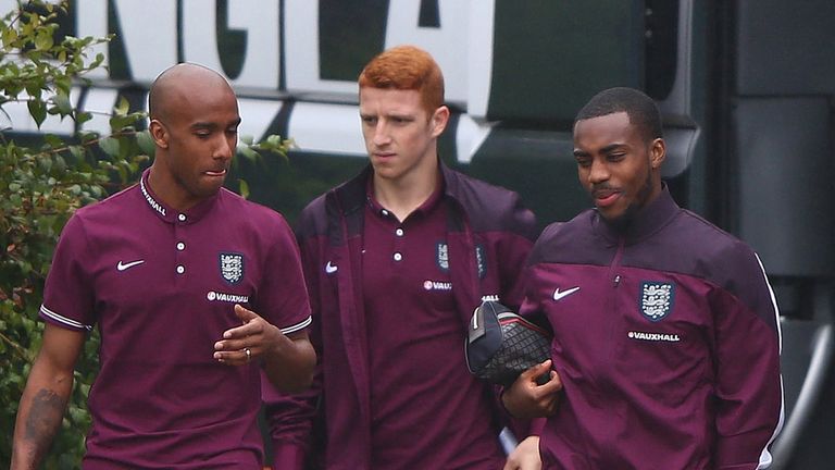 Fabian Delph, Jack Colback and Danny Rose arrive for England training