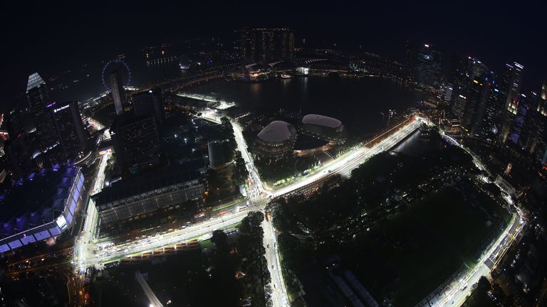 View of the singapore track, from level 65 of Swissotel