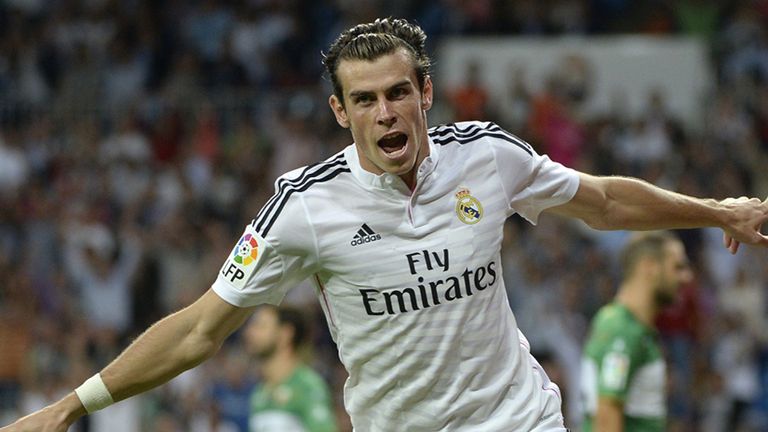 Real Madrid's Welsh forward Gareth Bale celebrates after scoring 