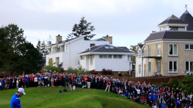 Martin Kaymer watches a putt slip by