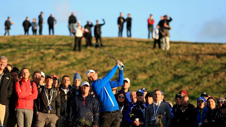 Justin Rose (pictured) and Henrik Stenson made a strong start in the top match for Europe
