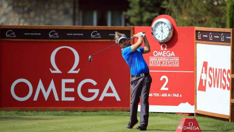 Victor Dubuisson of France in action uring the third round of the Omega European Masters at the Crans-sur-Sierre