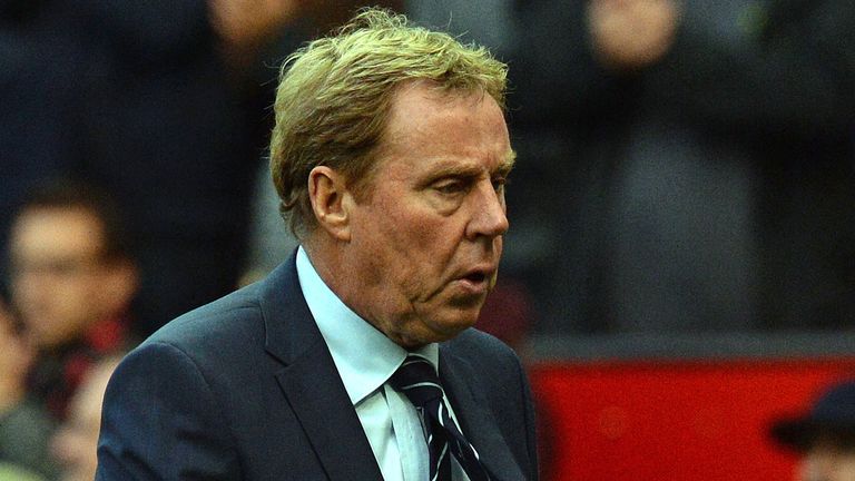 Queens Park Rangers' manager Harry Redknapp leaves after the Premier League defeat to Manchester United
