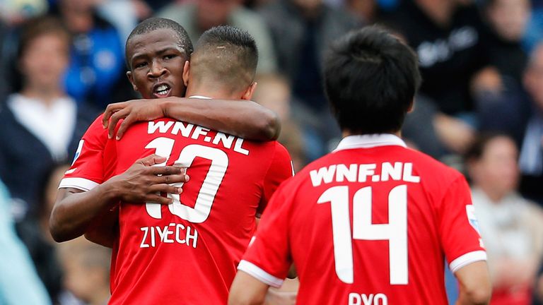 Hakim Ziyech celebrates his goal for FC Twente