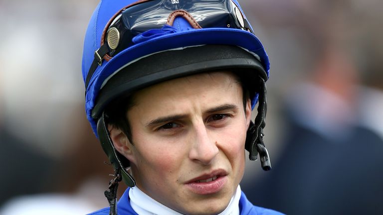 CHICHESTER, ENGLAND - AUGUST 23:  Jockey William Buick looks on ahead of racing in the 32Red Stakes at Goodwood racecourse on August 23, 2014 in Chichester