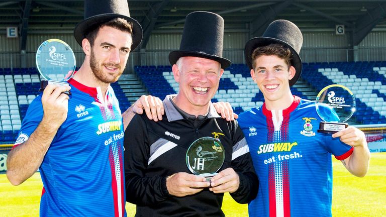 Inverness Caley trio Ross Draper, John Hughes and Ryan Christe with their awards