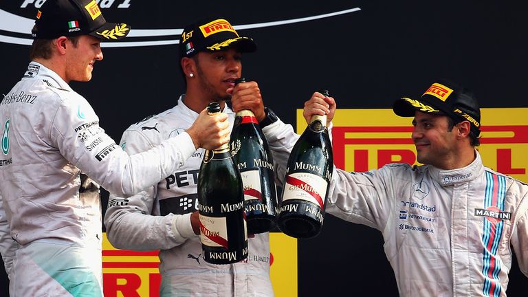 Rosberg, Hamilton and Massa on the podium