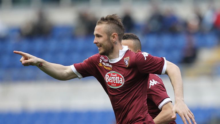 ROME, ITALY - APRIL 19:  Jasmin Kurtic of Torino FC celebrates after scoring the first team's goal during the Serie A match between SS Lazio and Torino FC 