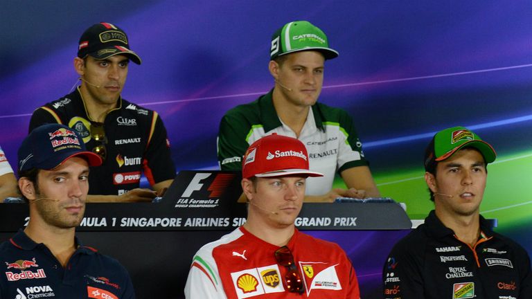 Drivers in the Singapore GP press conference