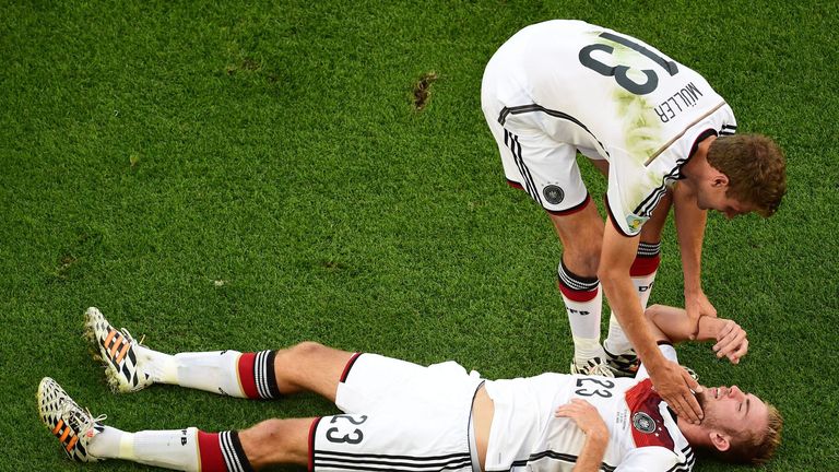 Christoph Kramer carried on playing in hte World Cup final after a head injury but was eventually replaced 14 minutes alter