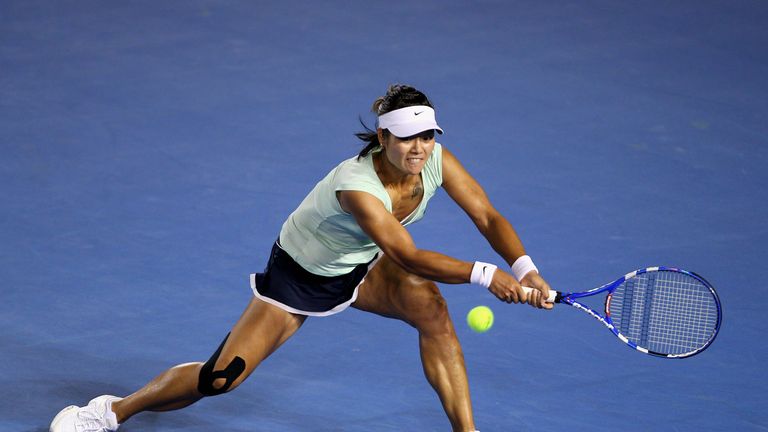 Li Na in action against Kim Clijsters in the 2011 Australian Open final