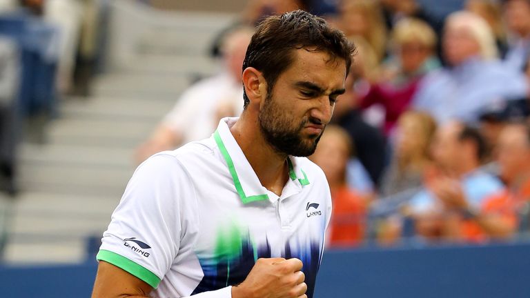Marin Cilic reacts in the US Open final