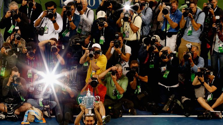 The media photograph Marin Cilic after his US Open win