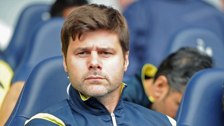 Tottenham Hotspur's Argentinian Head Coach Mauricio Pochettino looks on before during the English Premier League football match between Tottenham Hotspur a