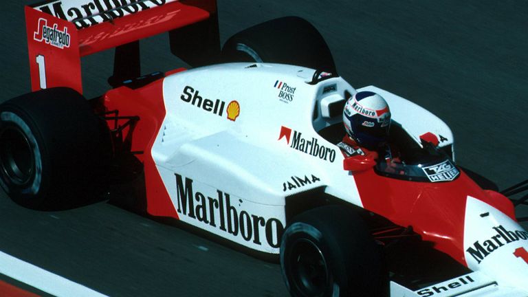 Alain Prost at the 1986 Belgian GP