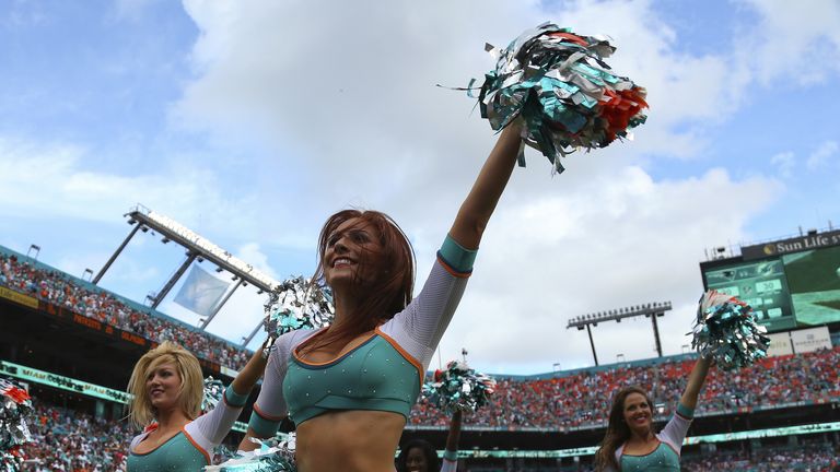 Miami Dolphins cheerleaders perform 