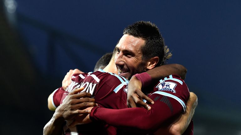 Morgan Amalfitano of West Ham celebrates 