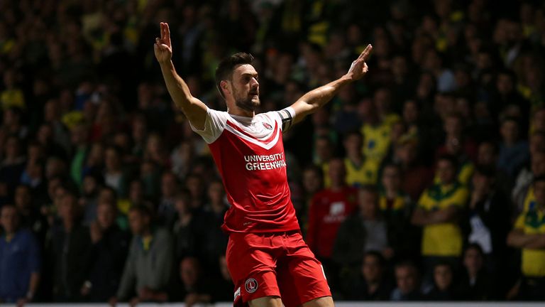 Charlton's Johnnie Jackson celebrates his winning goal at Norwich