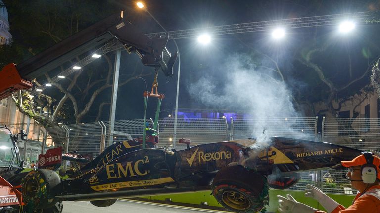 Another crashed car of Pastor Maldonado 