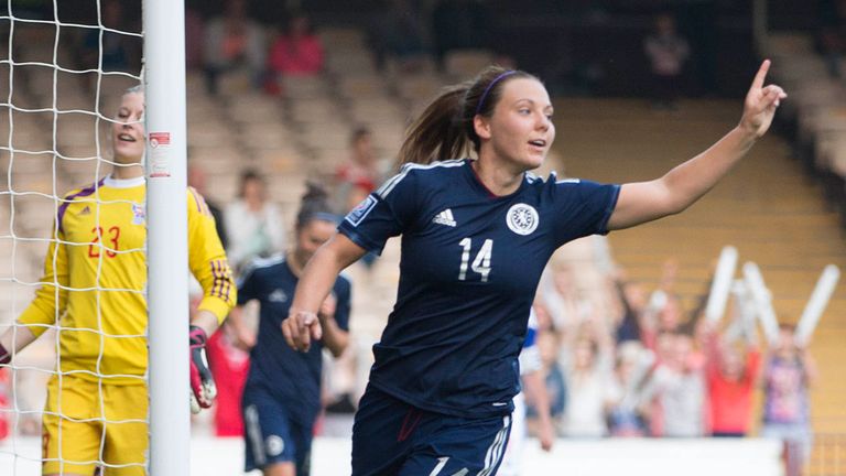 Jane Ross celebrates hat-trick for Scotland