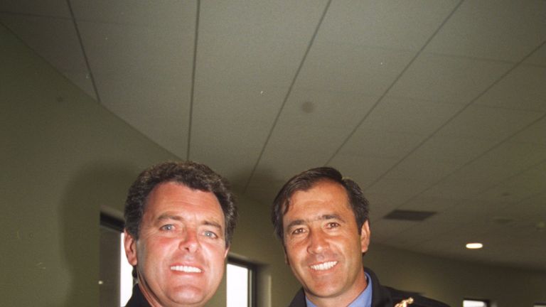 Bernard Gallacher with Seve after skippering Europe to victory in 1995.