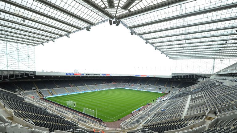 A general view of St James' Park, Newcastle looking towards the old Gallowgate end - home of Premier League side Newcastle United.