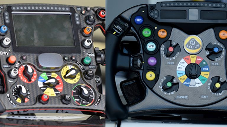 The new style of wheel (left) has a much larger display