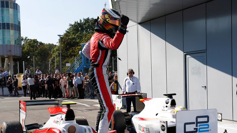 Stoffel Vandoorne celebrates victory (GP2 Series Media)