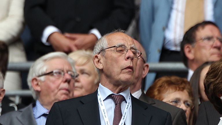 Stoke City Chairman Peter Coates in the stands
