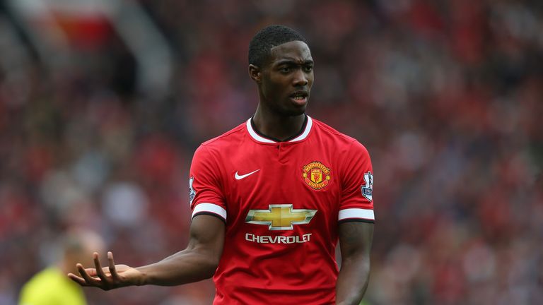 Tyler Blackett of Manchester United in action during the Barclays Premier League match between Manchester United and Swansea