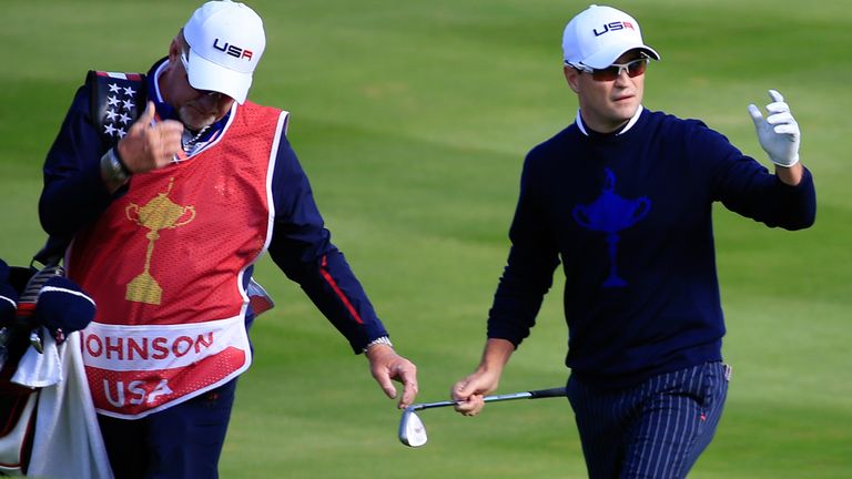 Zach Johnson got his first outing in the afternoon foursomes 