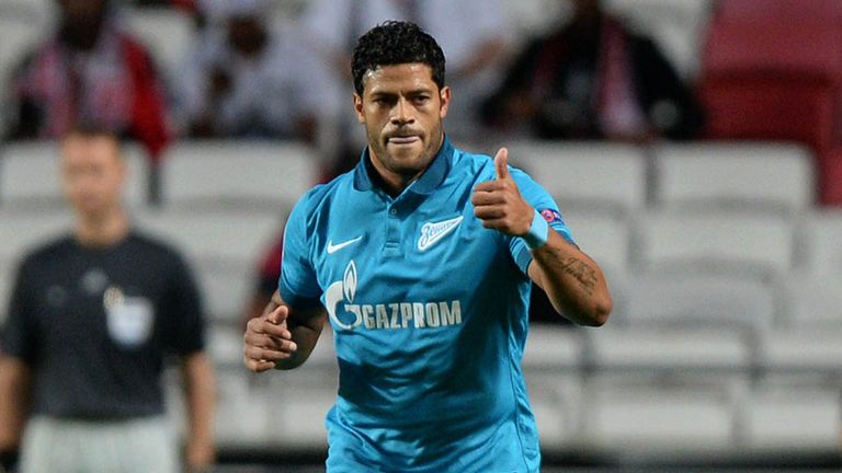 Zenit's Brazilian forward Hulk celebrates after scoring the opening goal