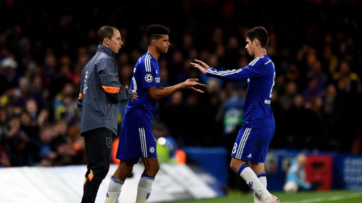 England starlet, 17-year-old Dominic Solanke, comes on as a second half substitute for Oscar