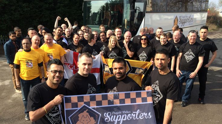 Pete Bassi (front, right) with the Punjabi Wolves Supporters