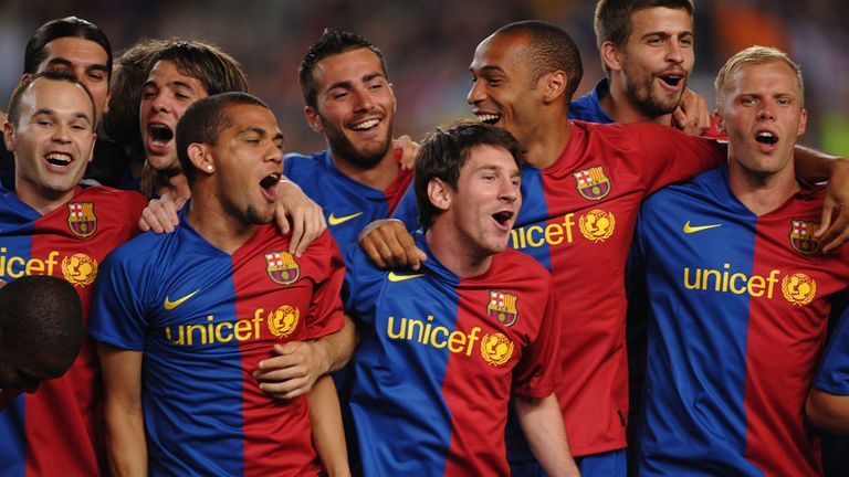 Barcelona Team Signed 2015 Jersey Treble Winners, Including