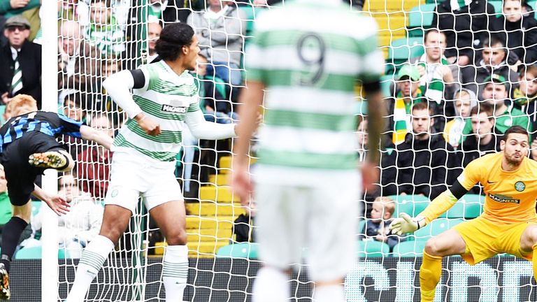 Ali Crawford scores the vital goal to give Hamilton a 1-0 victory over Celtic
