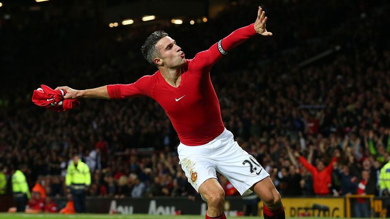Robin van Persie of Manchester United celebrates