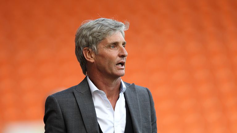 Blackpool manager Jose Riga during a Pre-Season friendly at Bloomfield Road, Blackpool